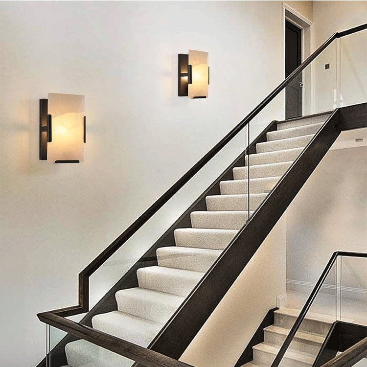 WOMO Rectangular Alabaster Wall Sconce-WM6125