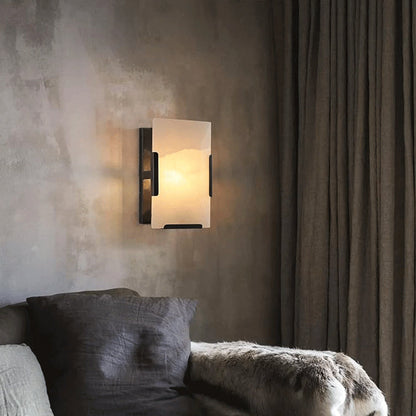 WOMO Rectangular Alabaster Wall Sconce-WM6125