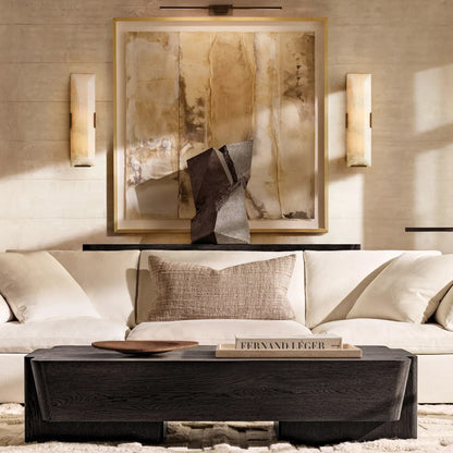 WOMO Rectangular Alabaster Wall Sconce-WM6125