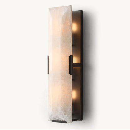 WOMO Rectangular Alabaster Wall Sconce-WM6125