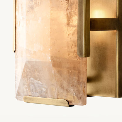 WOMO Rectangular Alabaster Wall Sconce-WM6125