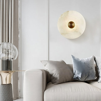 WOMO Art Deco Disc Alabaster Wall Sconce-WM6128