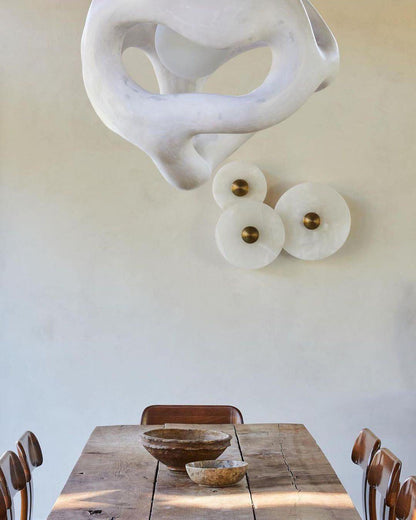 WOMO Art Deco Disc Alabaster Wall Sconce-WM6128