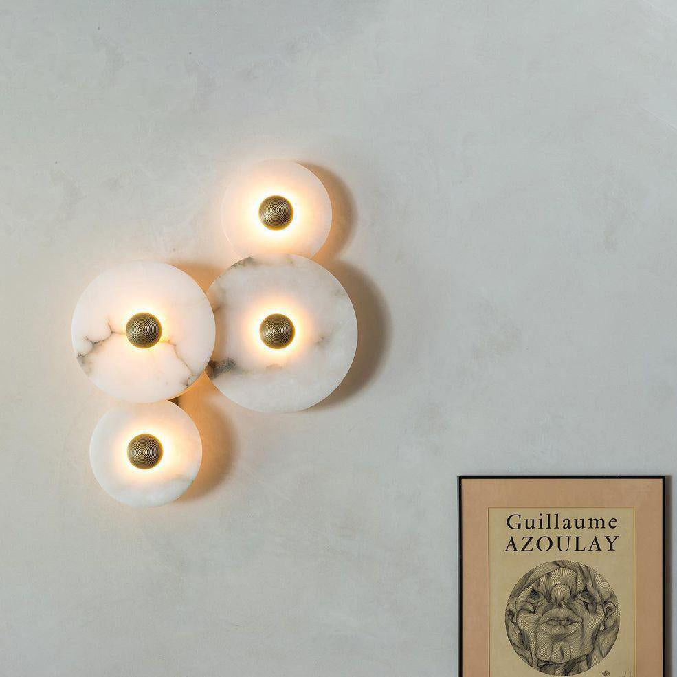WOMO Art Deco Disc Alabaster Wall Sconce-WM6128