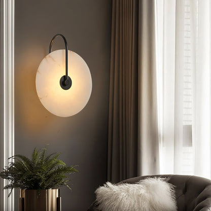 WOMO Alabaster Disc Wall Sconce-WM6129