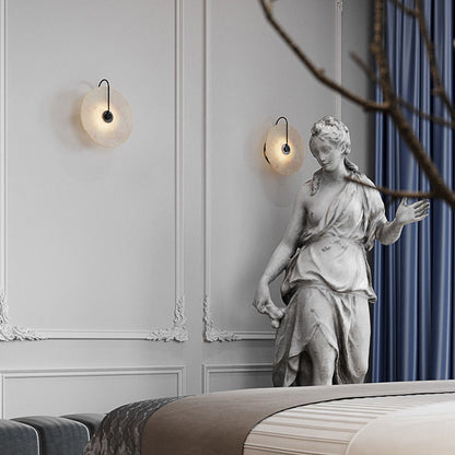 WOMO Alabaster Disc Wall Sconce-WM6129