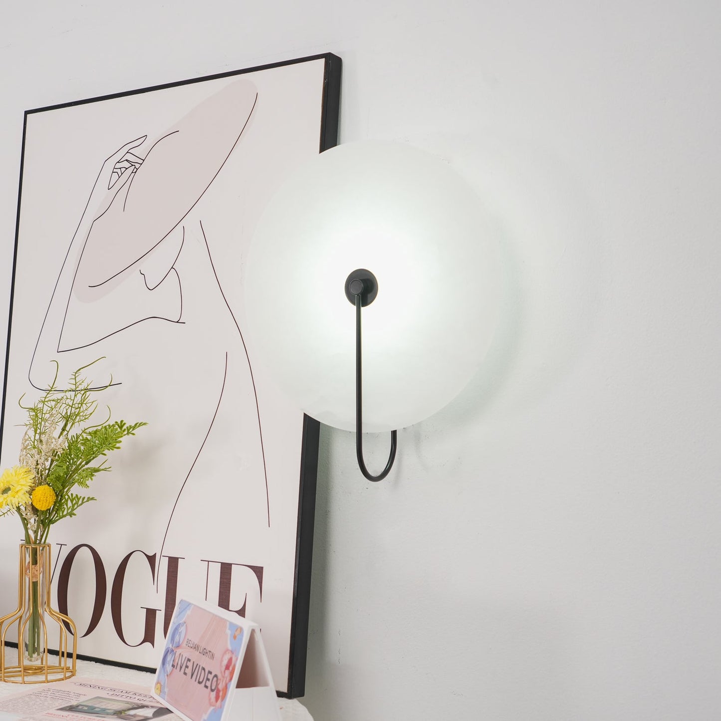 WOMO Alabaster Disc Wall Sconce-WM6129