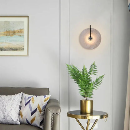 WOMO Alabaster Disc Wall Sconce-WM6129