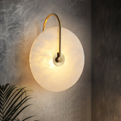 WOMO Alabaster Disc Wall Sconce-WM6129