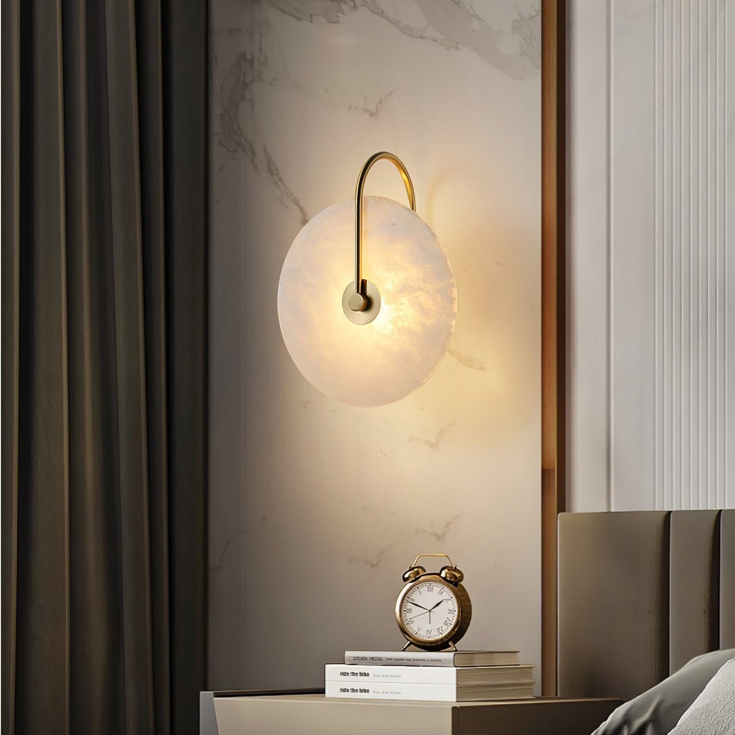 WOMO Alabaster Disc Wall Sconce-WM6129