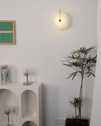WOMO Alabaster Disc Wall Sconce-WM6129