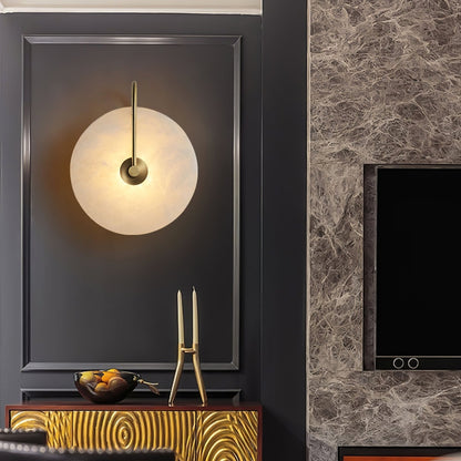 WOMO Alabaster Disc Wall Sconce-WM6129