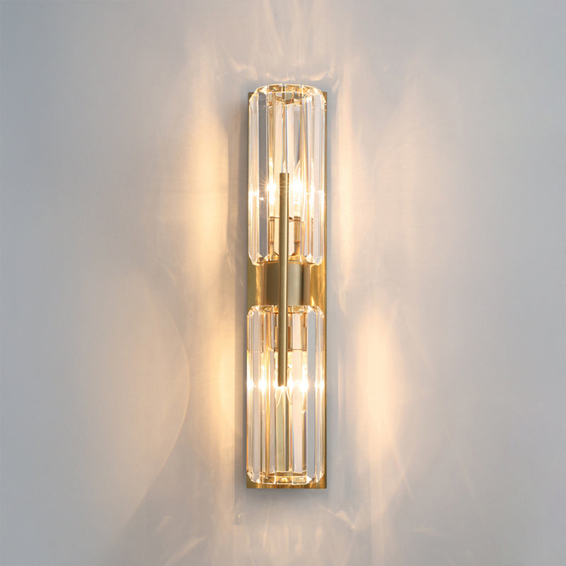 WOMO Crystal Prism Hurricane Double Wall Sconce-WM6132