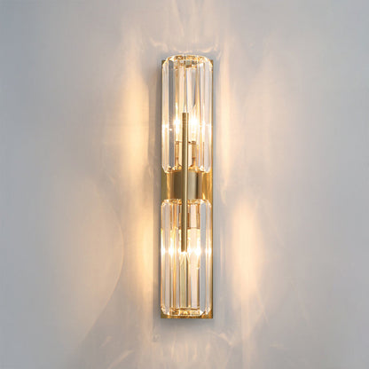 WOMO Crystal Prism Hurricane Double Wall Sconce-WM6132