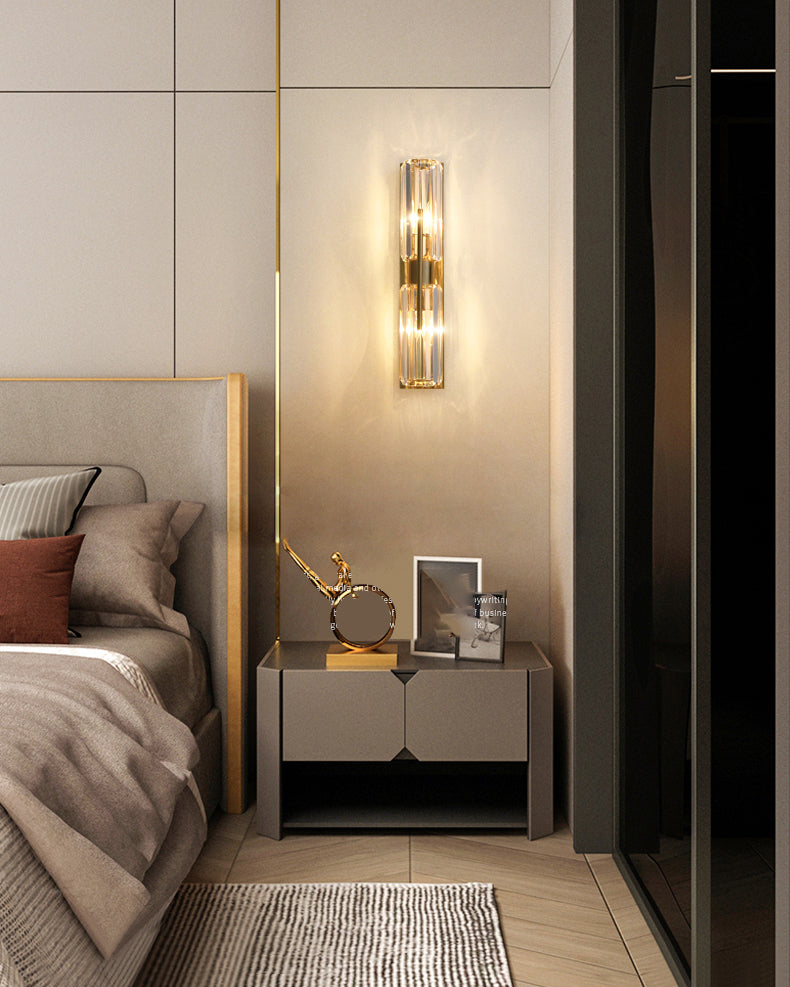 WOMO Crystal Prism Hurricane Double Wall Sconce-WM6132
