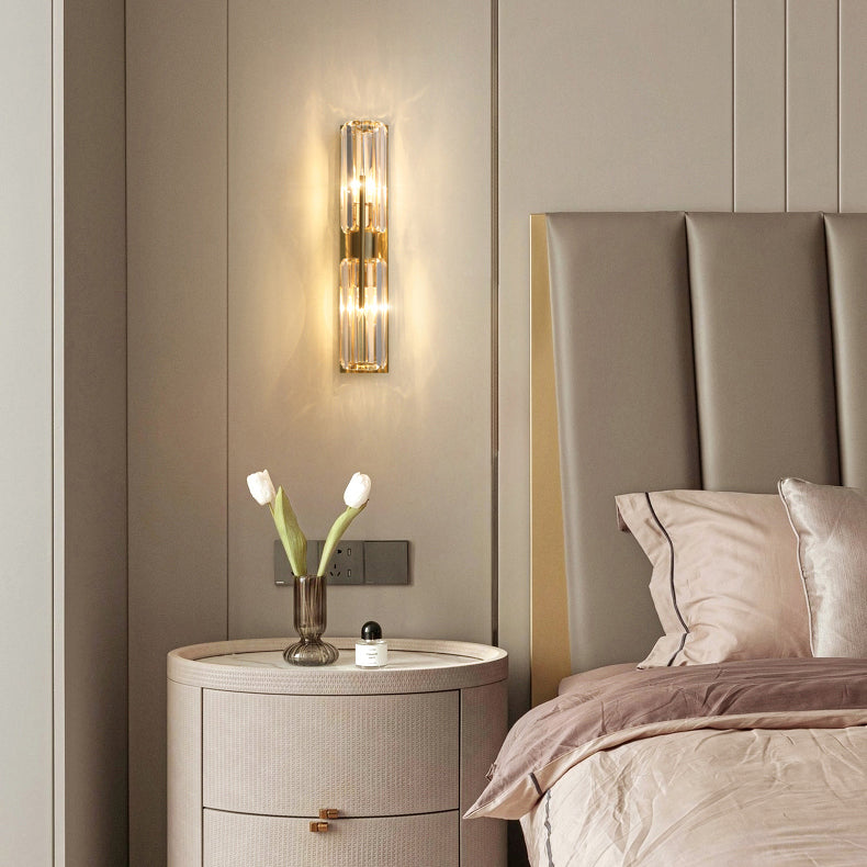 WOMO Crystal Prism Hurricane Double Wall Sconce-WM6132