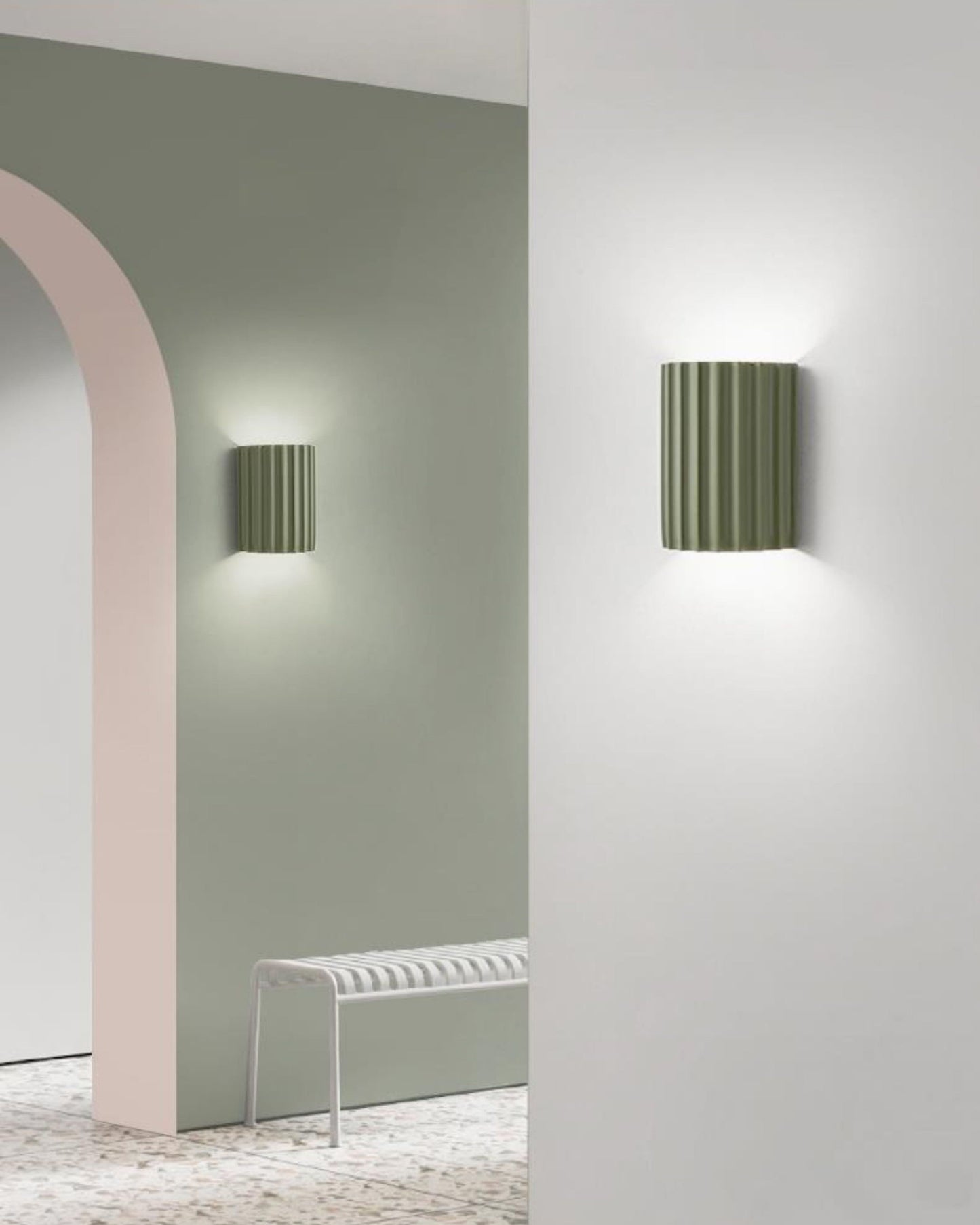 WOMO Half Cylinder Fluted Wall Sconce-WM6137