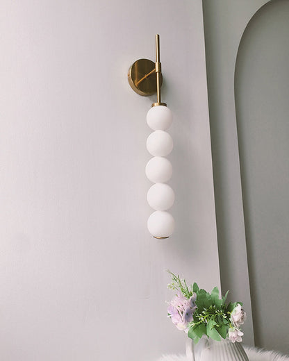 WOMO White Glass Globe Tall Wall Sconce-WM6141
