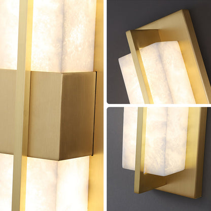 WOMO Art Deco Alabaster Rectangular Wall Sconce-WM6148
