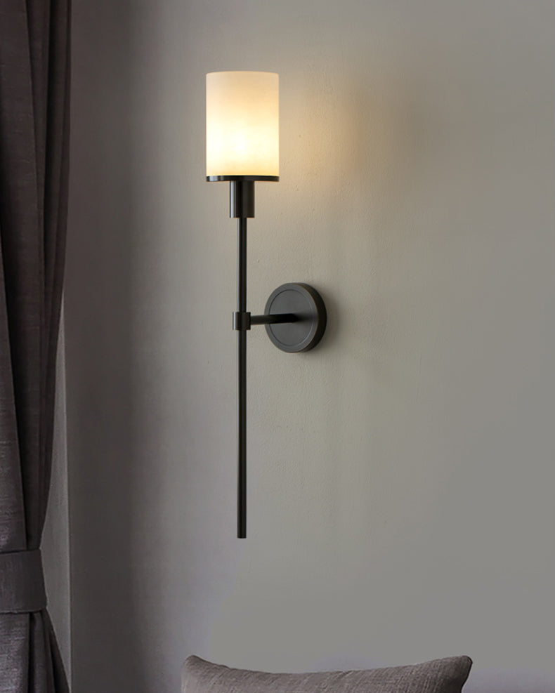 WOMO Alabaster Pillar Candle Wall Sconce-WM6154