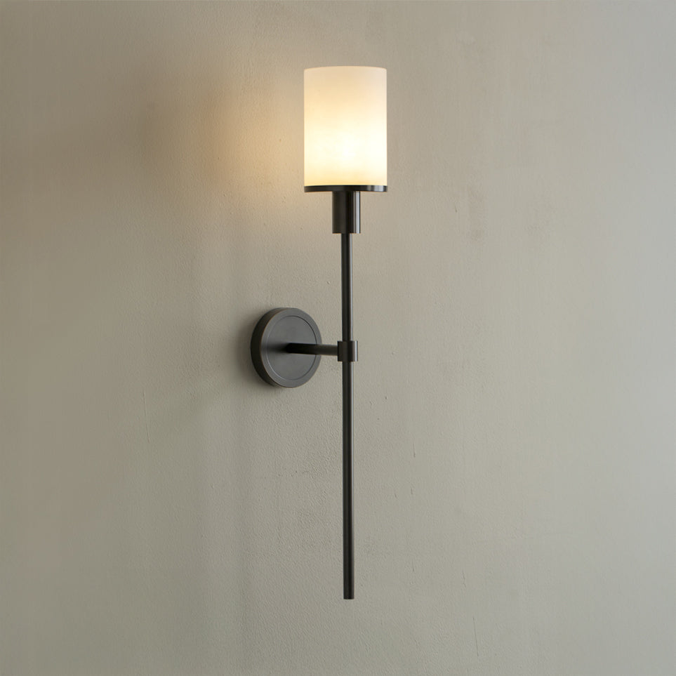 WOMO Alabaster Pillar Candle Wall Sconce-WM6154