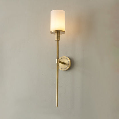 WOMO Alabaster Pillar Candle Wall Sconce-WM6154