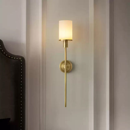 WOMO Alabaster Pillar Candle Wall Sconce-WM6154