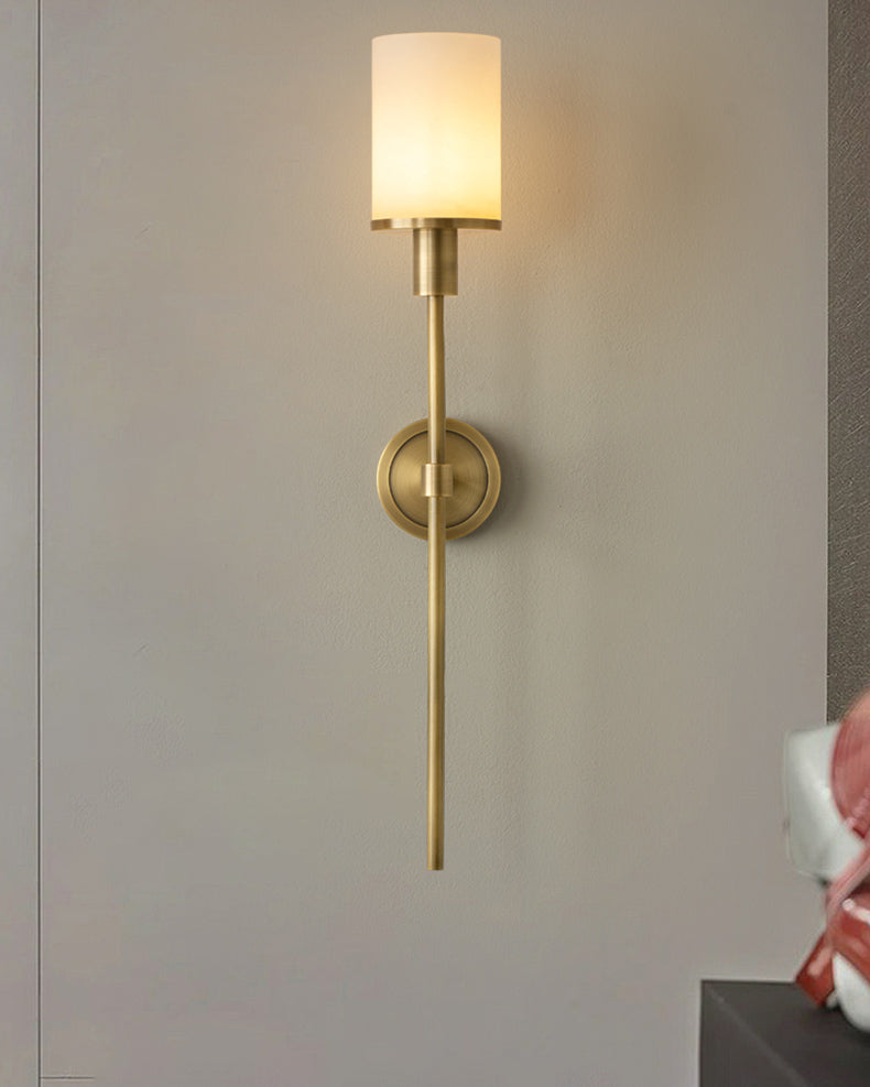 WOMO Alabaster Pillar Candle Wall Sconce-WM6154