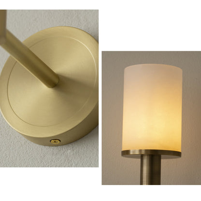 WOMO Alabaster Pillar Candle Wall Sconce-WM6154