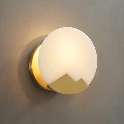 WOMO Art Deco Disc Alabaster Wall Sconce-WM6156