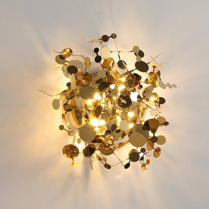 WOMO Unique Gold Leaf Wall Sconce-WM6155