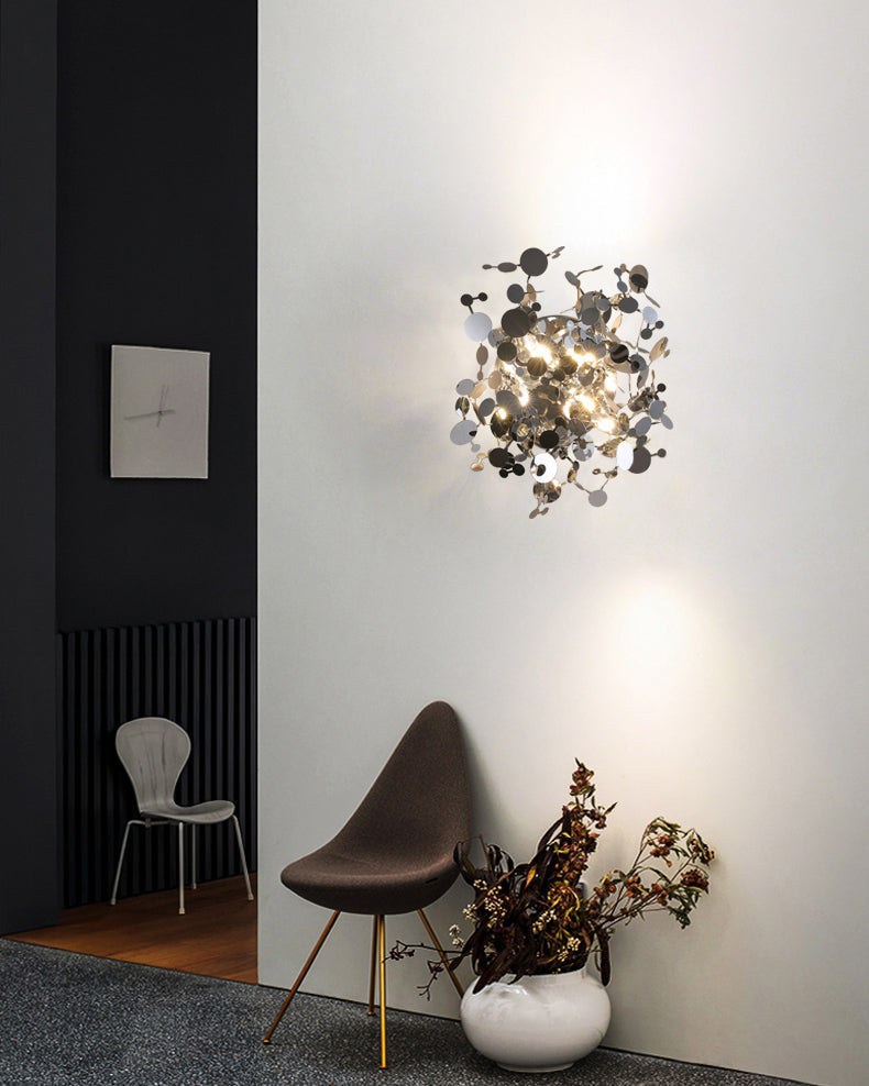 WOMO Unique Gold Leaf Wall Sconce-WM6155