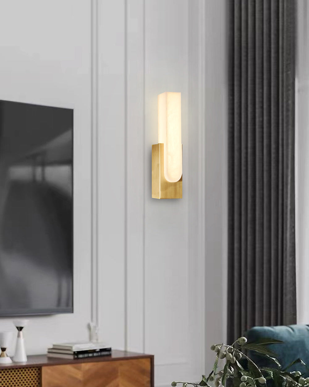 WOMO Rectangular Alabaster Wall Sconce -WM6160