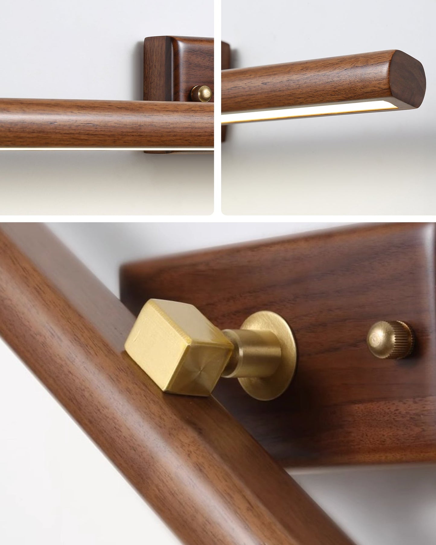 WOMO Adjustable Walnut Linear Wall Sconce-WM6127