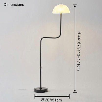 WOMO Dome Glass Telescoping Floor Lamp-WM7097