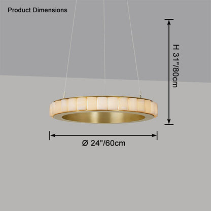 WOMO Tiered Circular Alabaster Chandelier-WM2858