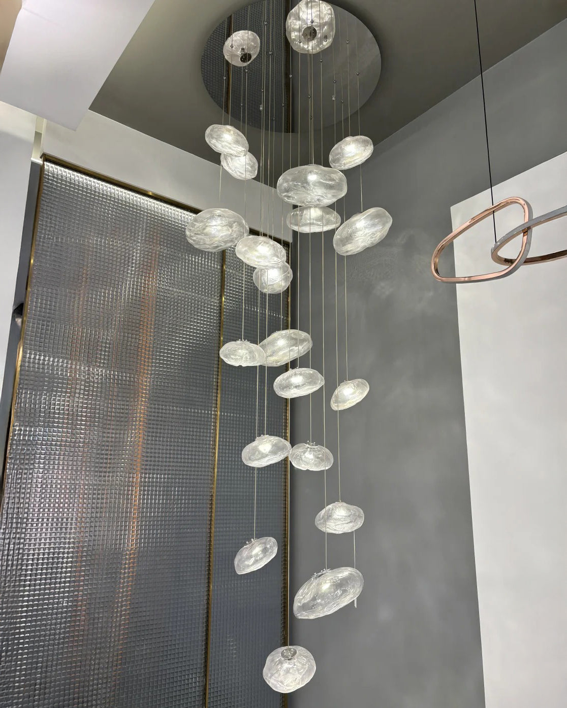 WOMO Cascading Blown Glass Pendant Chandelier-WM2101b